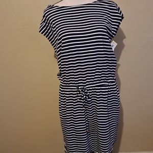 Michael. Michael Kors. Black white striped dress.